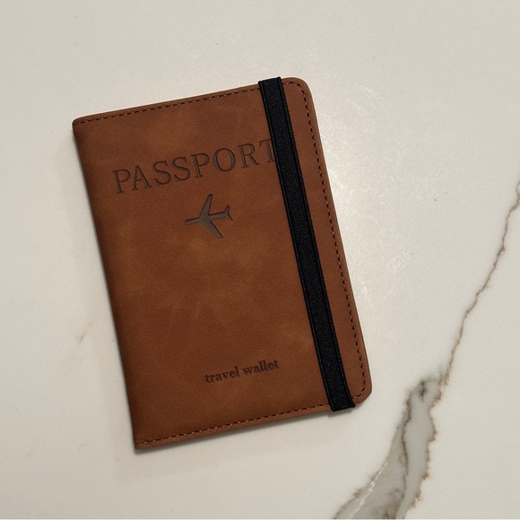 Boutique Other - PU Leather Card Wallet Passport Pouch, RFID Blocking Passport Holder For Travel